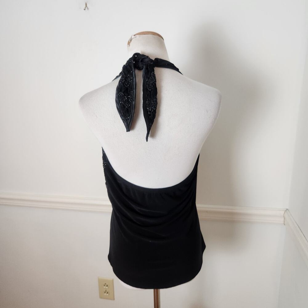 VTG Y2K Dressbarn Tank Top Sz Medium Womens Halter Black Fairy Grunge WhimsiGoth - Picture 6 of 10